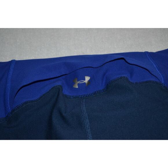 25201 Under Armour Gym Pants Capris Workout Blue Size Medium Fitted Womens - Picture 4 of 6